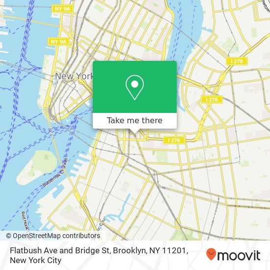 Flatbush Ave and Bridge St, Brooklyn, NY 11201 map