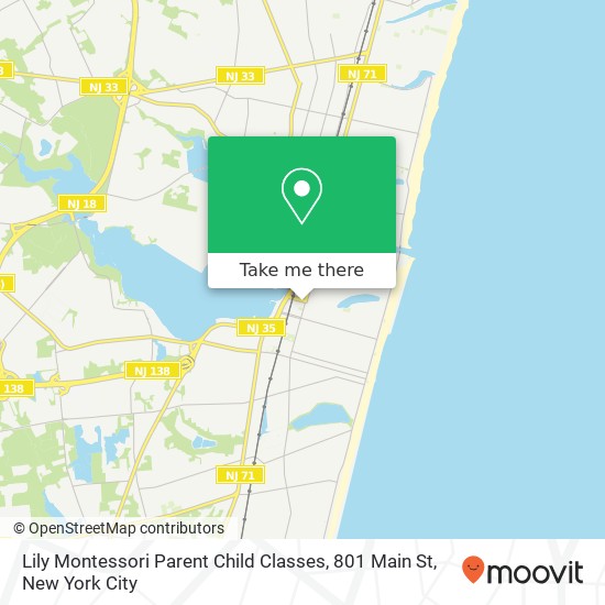 Mapa de Lily Montessori Parent Child Classes, 801 Main St