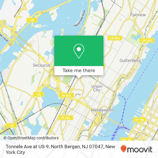 Tonnele Ave at US-9, North Bergen, NJ 07047 map