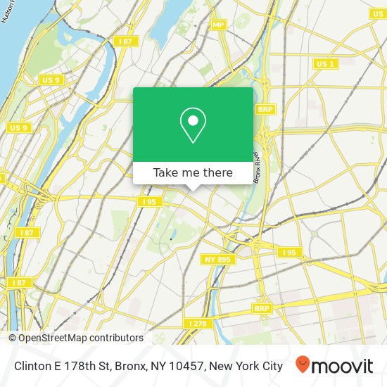 Mapa de Clinton E 178th St, Bronx, NY 10457