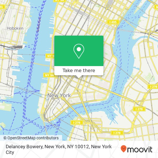 Delancey Bowery, New York, NY 10012 map