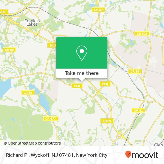 Mapa de Richard Pl, Wyckoff, NJ 07481