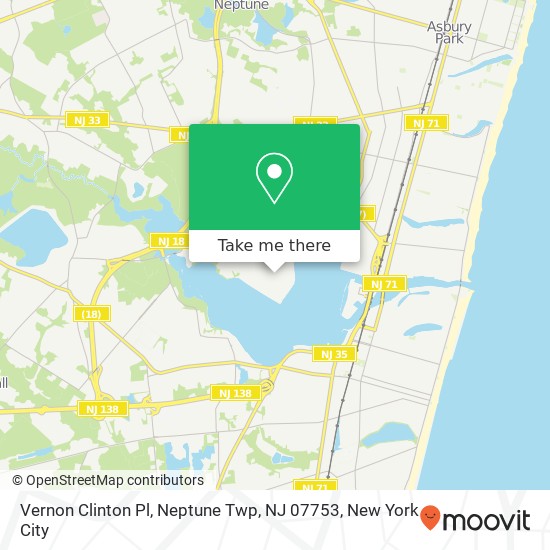 Mapa de Vernon Clinton Pl, Neptune Twp, NJ 07753