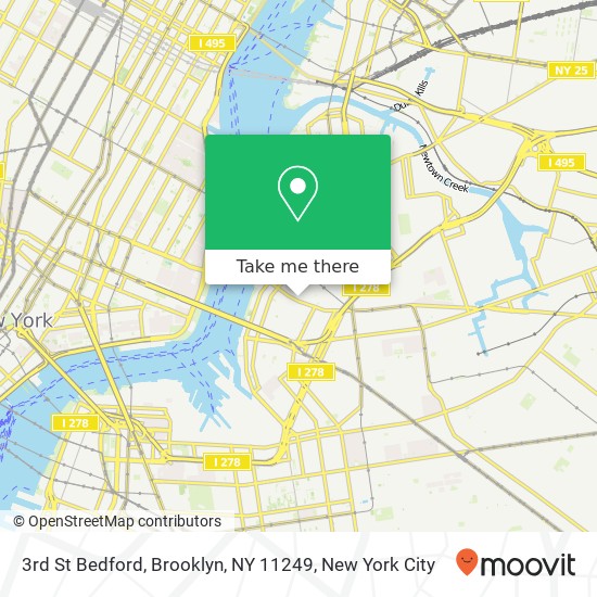 Mapa de 3rd St Bedford, Brooklyn, NY 11249