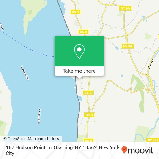 Mapa de 167 Hudson Point Ln, Ossining, NY 10562