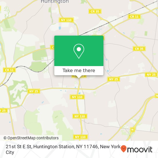 Mapa de 21st St E St, Huntington Station, NY 11746