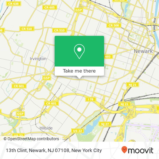 13th Clint, Newark, NJ 07108 map