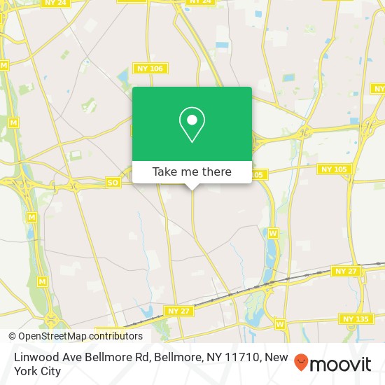 Mapa de Linwood Ave Bellmore Rd, Bellmore, NY 11710