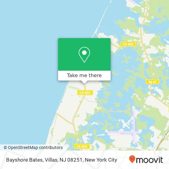 Mapa de Bayshore Bates, Villas, NJ 08251