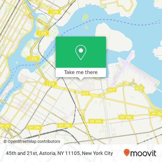 Mapa de 45th and 21st, Astoria, NY 11105