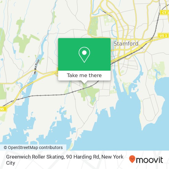 Mapa de Greenwich Roller Skating, 90 Harding Rd