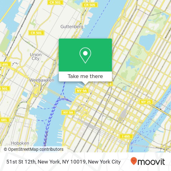 Mapa de 51st St 12th, New York, NY 10019