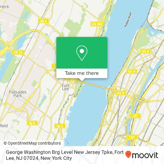 Mapa de George Washington Brg Level New Jersey Tpke, Fort Lee, NJ 07024