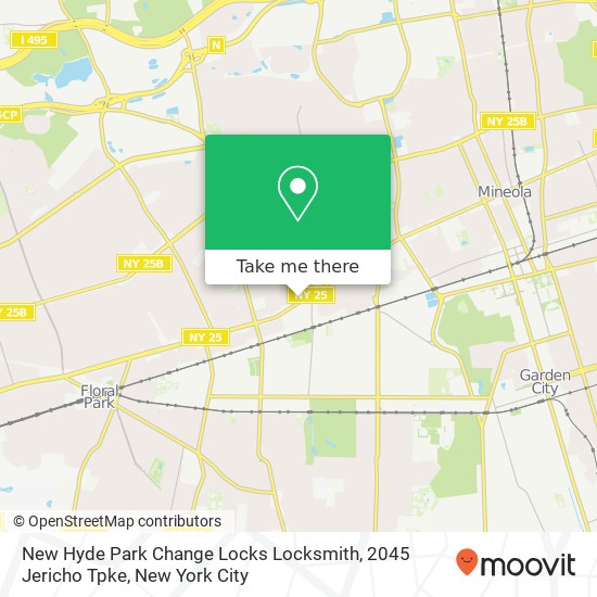 New Hyde Park Change Locks Locksmith, 2045 Jericho Tpke map