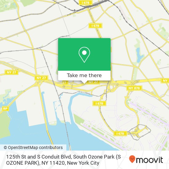 125th St and S Conduit Blvd, South Ozone Park (S OZONE PARK), NY 11420 map