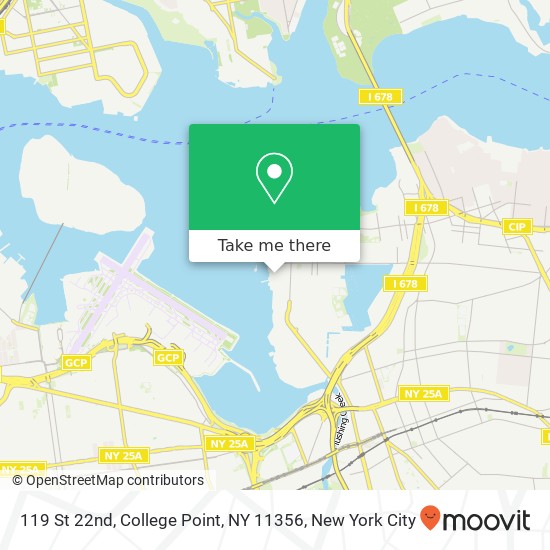 Mapa de 119 St 22nd, College Point, NY 11356