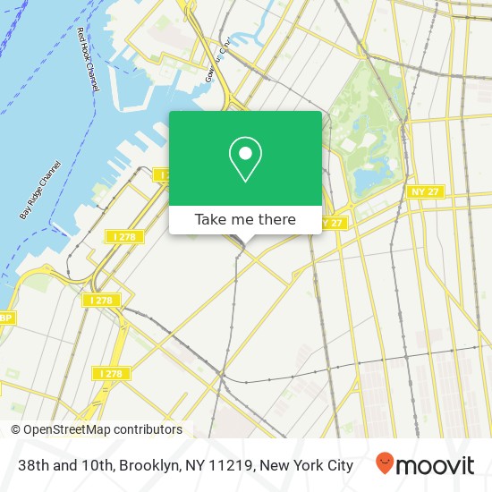 38th and 10th, Brooklyn, NY 11219 map