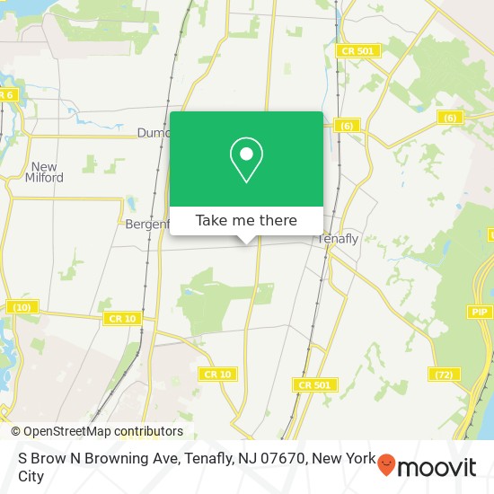 S Brow N Browning Ave, Tenafly, NJ 07670 map