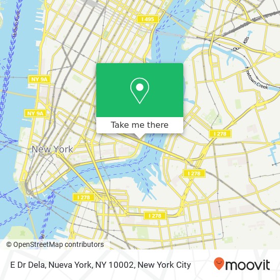E Dr Dela, Nueva York, NY 10002 map