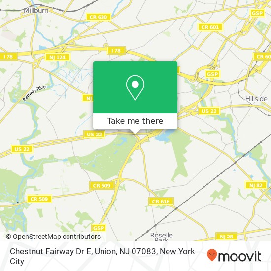 Chestnut Fairway Dr E, Union, NJ 07083 map