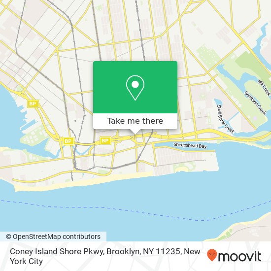 Mapa de Coney Island Shore Pkwy, Brooklyn, NY 11235