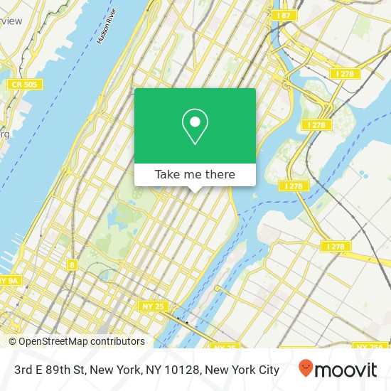 3rd E 89th St, New York, NY 10128 map