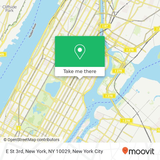 Mapa de E St 3rd, New York, NY 10029