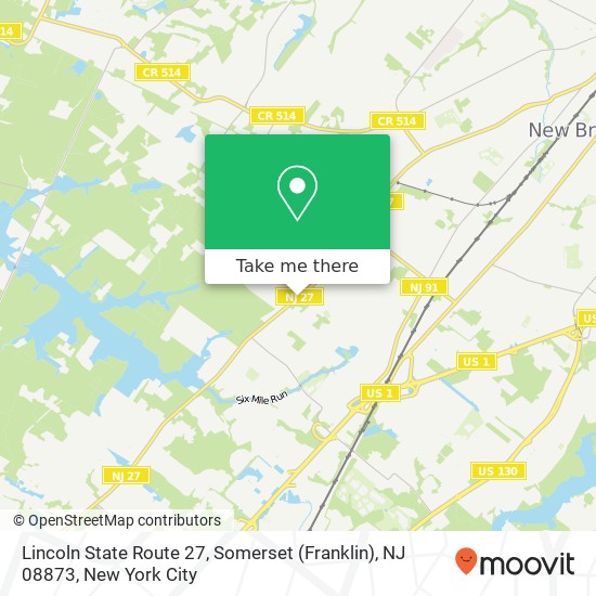 Lincoln State Route 27, Somerset (Franklin), NJ 08873 map