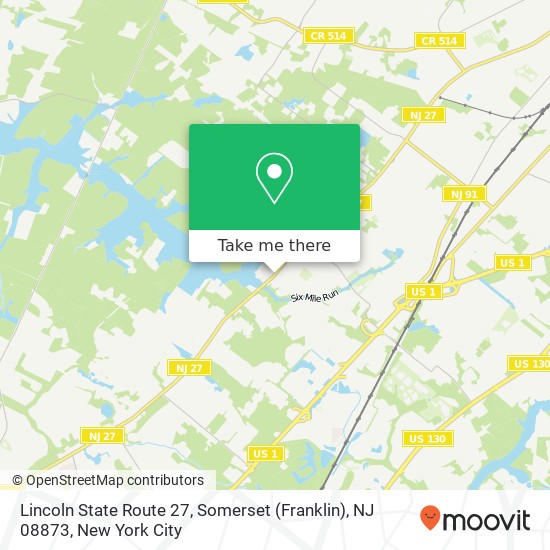 Lincoln State Route 27, Somerset (Franklin), NJ 08873 map