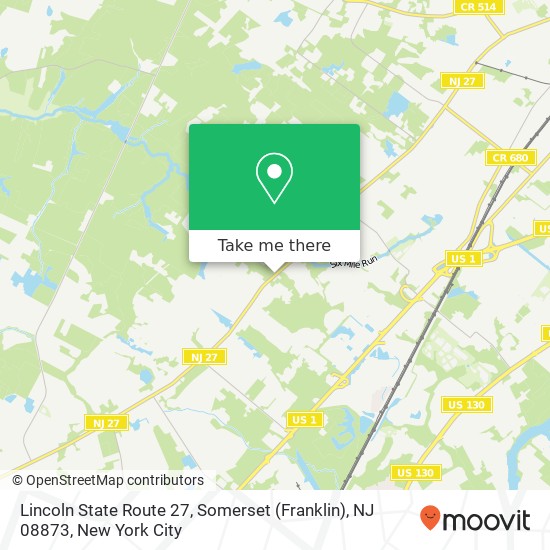 Lincoln State Route 27, Somerset (Franklin), NJ 08873 map