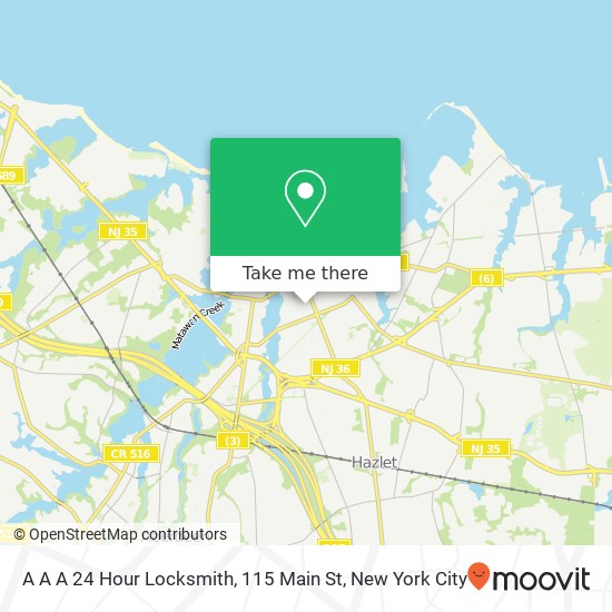 A A A 24 Hour Locksmith, 115 Main St map