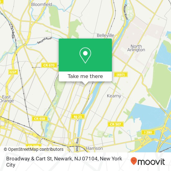 Broadway & Cart St, Newark, NJ 07104 map