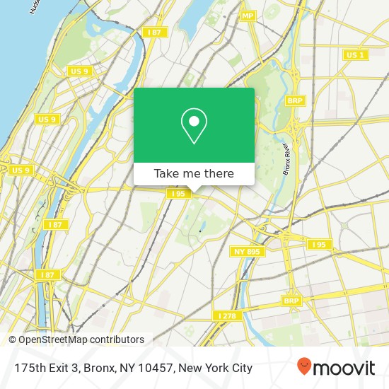 Mapa de 175th Exit 3, Bronx, NY 10457