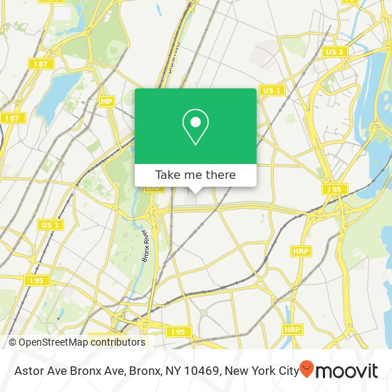 Mapa de Astor Ave Bronx Ave, Bronx, NY 10469