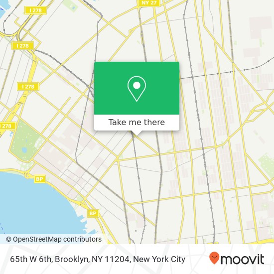 65th W 6th, Brooklyn, NY 11204 map
