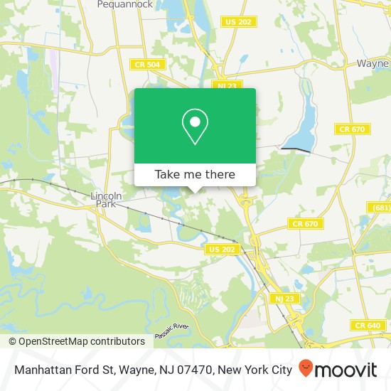 Mapa de Manhattan Ford St, Wayne, NJ 07470