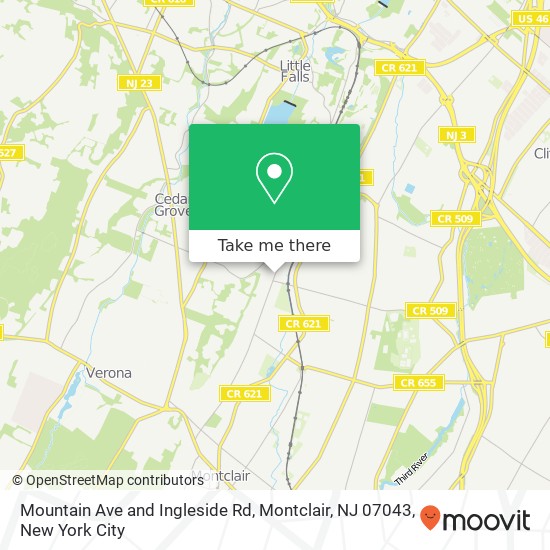 Mountain Ave and Ingleside Rd, Montclair, NJ 07043 map