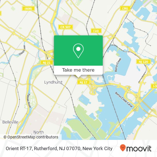 Mapa de Orient RT-17, Rutherford, NJ 07070
