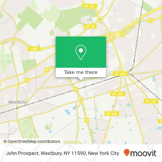 Mapa de John Prospect, Westbury, NY 11590