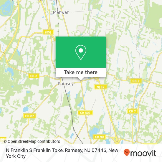 Mapa de N Franklin S Franklin Tpke, Ramsey, NJ 07446