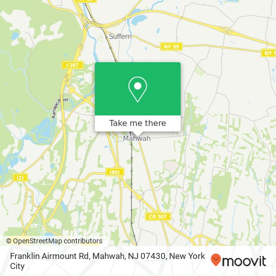 Franklin Airmount Rd, Mahwah, NJ 07430 map