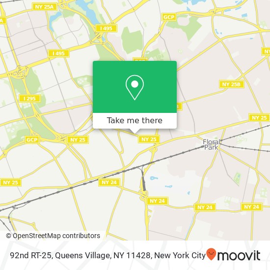 Mapa de 92nd RT-25, Queens Village, NY 11428