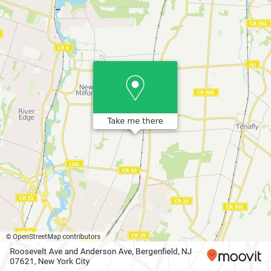 Roosevelt Ave and Anderson Ave, Bergenfield, NJ 07621 map