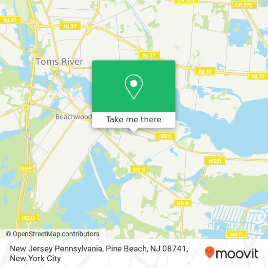 New Jersey Pennsylvania, Pine Beach, NJ 08741 map