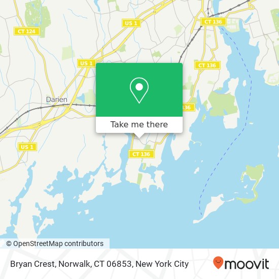 Mapa de Bryan Crest, Norwalk, CT 06853