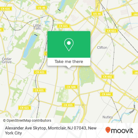 Mapa de Alexander Ave Skytop, Montclair, NJ 07043
