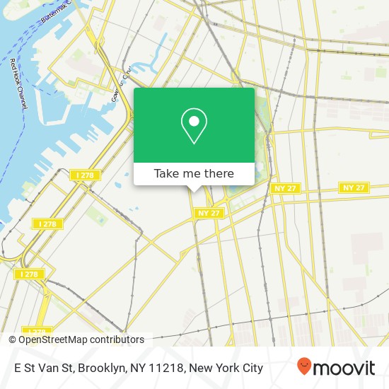 Mapa de E St Van St, Brooklyn, NY 11218