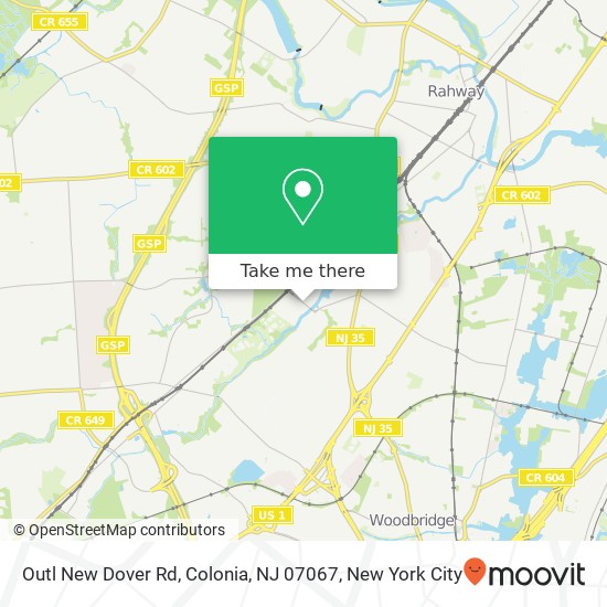 Mapa de Outl New Dover Rd, Colonia, NJ 07067