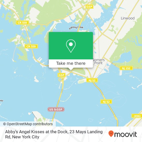 Mapa de Abby's Angel Kisses at the Dock, 23 Mays Landing Rd