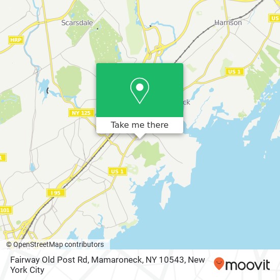 Mapa de Fairway Old Post Rd, Mamaroneck, NY 10543